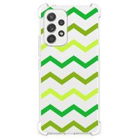 Samsung Galaxy A53 5G Doorzichtige Silicone Hoesje Zigzag Groen - thumbnail