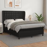 Boxspring met matras kunstleer zwart 140x200 cm