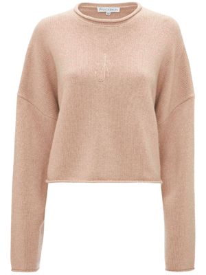 JW Anderson pull crop à logo brodé - Tons neutres