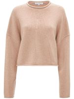 JW Anderson logo-embroidered cropped jumper - Tons neutres