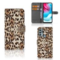 Motorola Moto G60s | Telefoonhoesje | Met pasjeshouder | Leopard