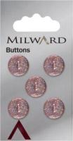 Milward Knoop Licht Roze Glitter 12mm (5 stuks)