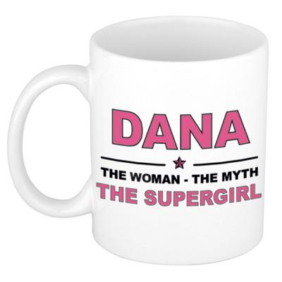 Dana cadeau mok - Woman Myth Supergirl - naam koffiemok - 300 ml - collega - moederdag