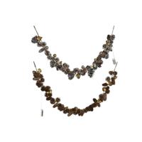 Kerstkrans Home ESPRIT Gouden Zilverkleurig Natuurlijk 8 x 8 x 120 cm (2 Stuks)