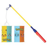 Pokemon trek lampion - multi kleuren - H28 cm - papier - met lampionstokje - 40 cm   -