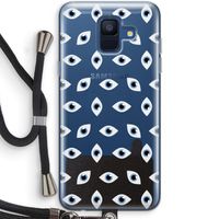 Eyes pattern: Samsung Galaxy A6 (2018) Transparant Hoesje met koord