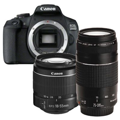Canon EOS 2000D + 18-55mm DC III + 75-300mm III