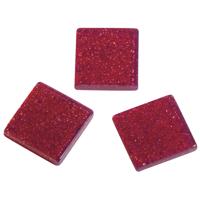 Rayher Mozaiek steentjes/tegeltjes - 615x stuks - rood - 1 cm - kunststof