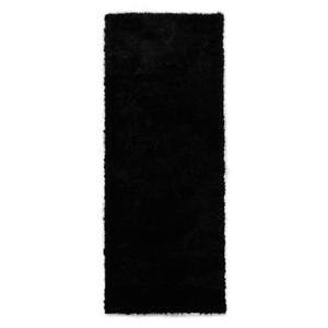 Tapeso Hoogpolige loper velvet - Posh zwart - 80x200 cm