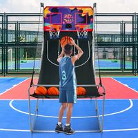 Binnen Elektronische Basketbal Spel Schieten Machine Elektronische Automatische Score Incl. 4 Ballen Paars + Zwart - thumbnail