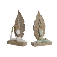 Decoratieve figuren Home ESPRIT Wit Groen Scandi 15,5 x 7,5 x 26,5 cm (2 Stuks)
