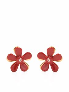 Marni puces d'oreilles à appliqué fleur - Rouge