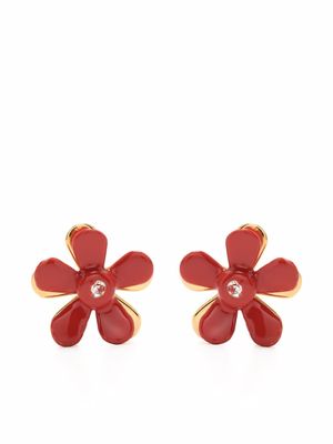 Marni puces d'oreilles à appliqué fleur - Rouge