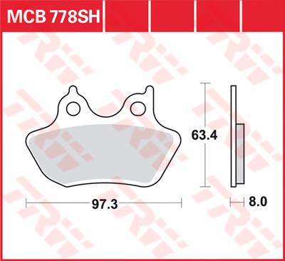 TRW Remblokken, en remschoenen voor de moto, MCB778SH Sinter street