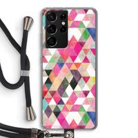 Gekleurde driehoekjes: Samsung Galaxy S21 Ultra Transparant Hoesje met koord
