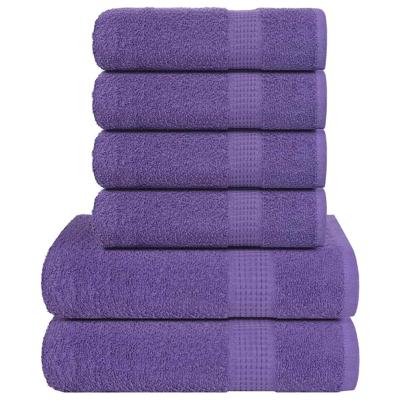 6-delige Handdoekenset 360 g/m 100% katoen paars