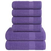 6-delige Handdoekenset 360 g/m 100% katoen paars