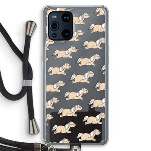 Ponys: Oppo Find X3 Transparant Hoesje met koord