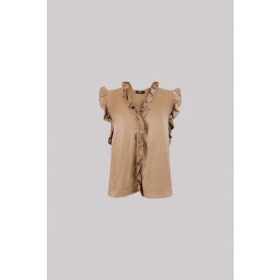 Jansen Amsterdam - Bruin | Dames | Blouse | Bruin | 46 | regular | Kamst mode