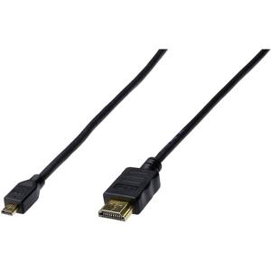 Digitus AK-330115-010-S HDMI-kabel HDMI Aansluitkabel HDMI-A-stekker, HDMI-micro-D-stekker 1.00 m Zwart Vergulde steekcontacten