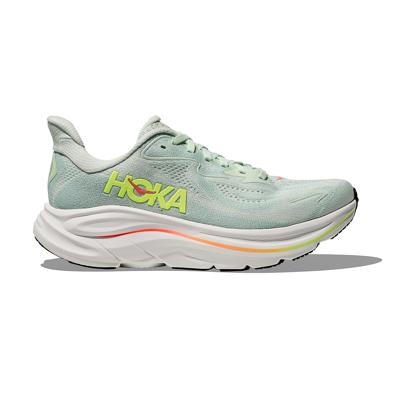 Hoka Clifton 10 hardloopschoenen Sea Glass/Neon Flame WIDE Dames Hoka Clifton 10 hardloopschoenen Sea Glass/Neon Flame WIDE Dames