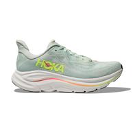 Hoka Clifton 10 hardloopschoenen Sea Glass/Neon Flame WIDE Dames