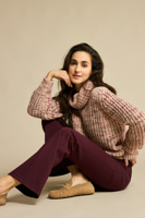 Red Button Cocoon multi sweater/Ruby