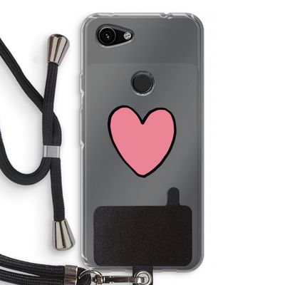 Hartje: Pixel 3a Transparant Hoesje met koord