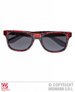 Bril tartan print rood