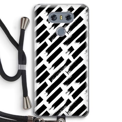 Zwarte vegen: LG G6 Transparant Hoesje met koord