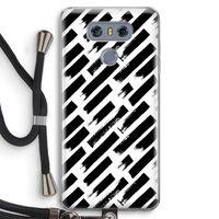 Zwarte vegen: LG G6 Transparant Hoesje met koord