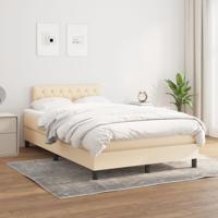 Boxspring met matras stof crèmekleurig 120x200 cm