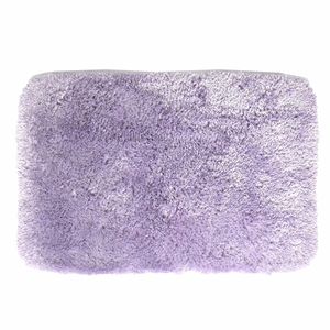 Spirella badkamer vloer kleedje/badmat tapijt - hoogpolig en luxe uitvoering - lila paars - 40 x 60 cm - Microfiber   -