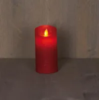 Anna's Collection LED kaars flame effect rustiek 7.5x15cm rood 1 stuks