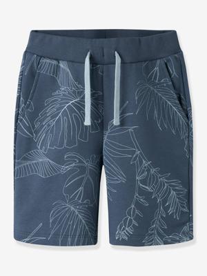 Geprinte lange short voor jongens met elastische taille NAME IT leiblauw