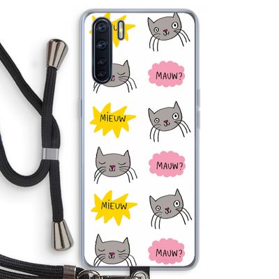 Meow: Oppo A91 Transparant Hoesje met koord