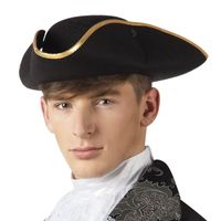 Piratenhoed zwart voor volwassenen - Verkleed hoeden - Volwassenen - thumbnail