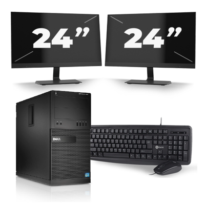 Dell Optiplex XE2 Micro Tower - Intel Core i7-4e Generatie - 16GB RAM - 256GB SSD - Windows 10 + 2x 24 inch Monitor