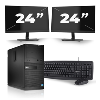 Dell Optiplex XE2 Micro Tower - Intel Core i7-4e Generatie - 16GB RAM - 256GB SSD - Windows 10 + 2x 24 inch Monitor
