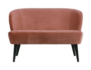 WOOOD Bankje 'Sara' Velvet 110cm, kleur Oudroze