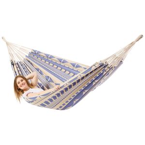 Tweepersoons hangmat - 350x160cm - Paars - 160kg draagkracht- 100% katoen - binnen & buiten