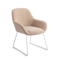 Jesper Home Eetkamerstoel 'Kushi' Slide White, kleur Flax Relax