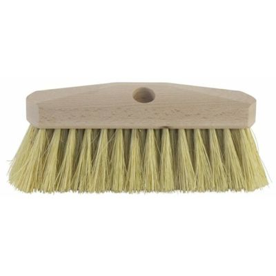 Bezemkop buiten - schrobborstel - hout/natuurvezel - 23 cm