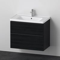 Badkamermeubelset Duravit D-Neo Wastafel Keramiek 80x48x62.5 cm Mat Eiken Zwart Duravit