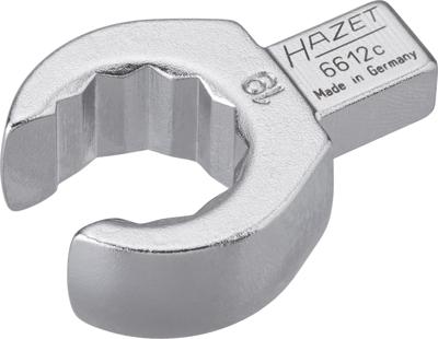 HAZET Insteek-ringsleutel · open 6612C-19 · 9 x 12 mm insteekvierkant massief · Buitentwaalfkant profiel · SW 19 mm