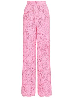 Dolce & Gabbana pantalon en dentelle à coupe ample - Rose