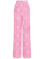 Dolce & Gabbana pantalon en dentelle à coupe ample - Rose