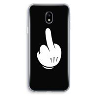 Middle finger black: Samsung Galaxy J3 (2017) Transparant Hoesje - thumbnail