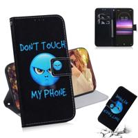 Woede patroon gekleurde tekening horizontale Flip lederen case voor Sony Xperia 1 met houder & kaartsleuven & portemonnee