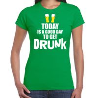 Groen fun t-shirt good day to get drunk voor dames - thumbnail